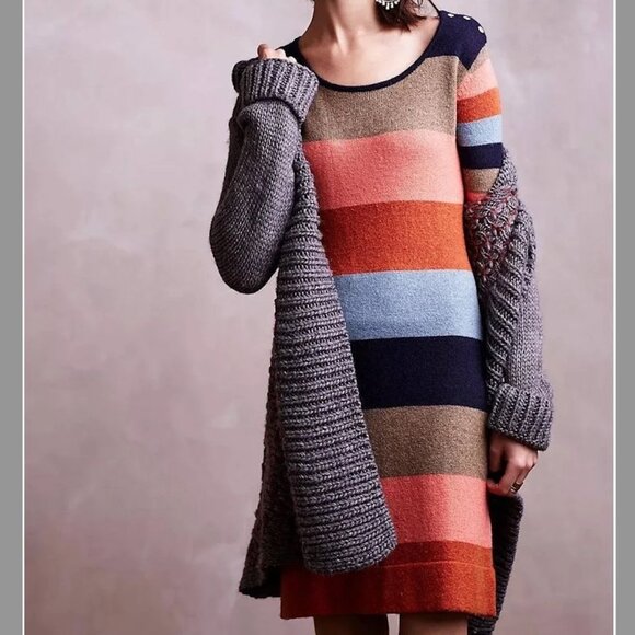 Isabella Sinclair Dresses & Skirts - ISABELLA SINCLAIR Anthropologie striped knit sweaterdress NWT S